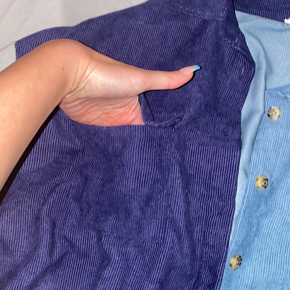 Blue Color Block Shacket - Picture 6 of 11